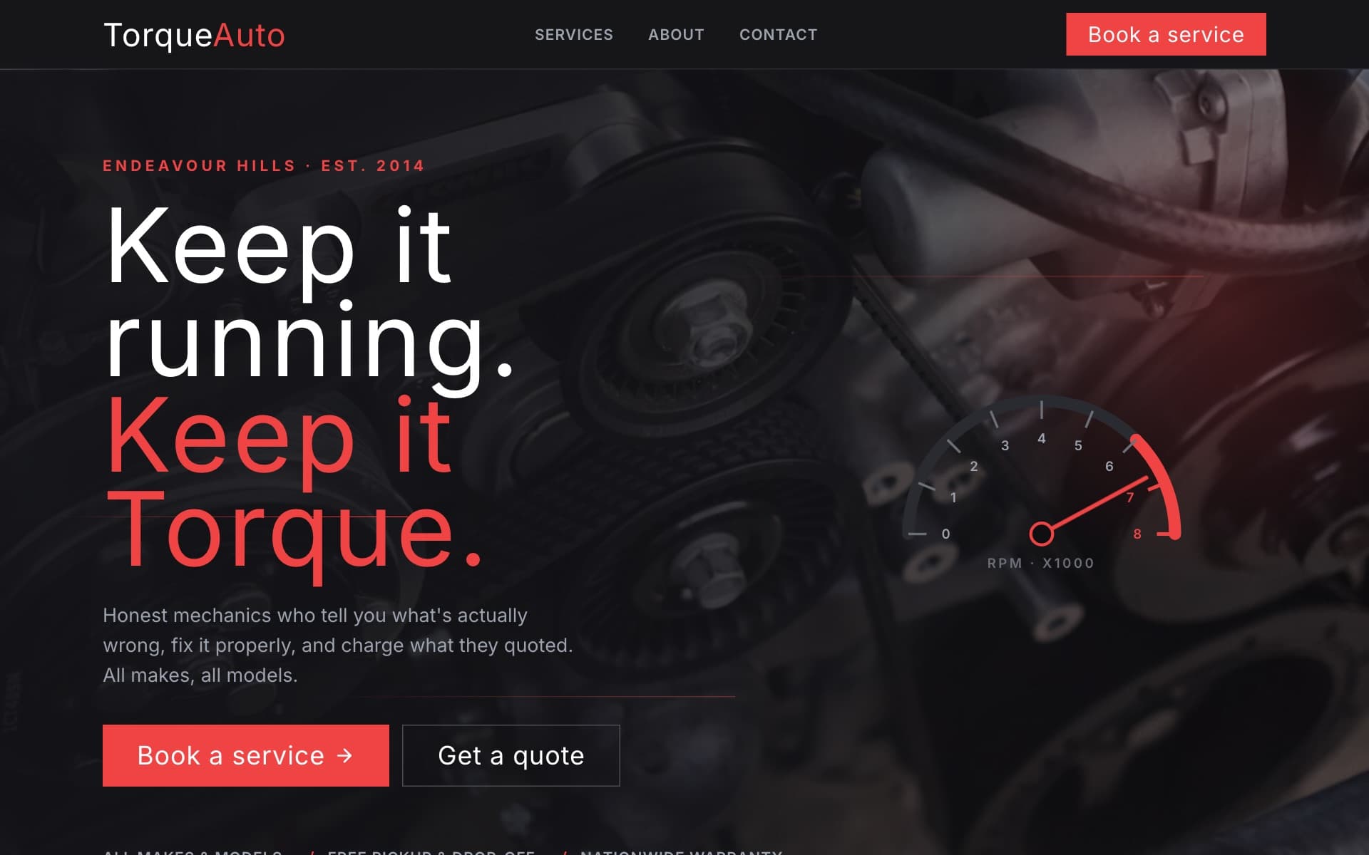 Torque Auto sample site preview